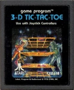 A26 3D Tic Tac Toe - Atari Text Or Picture Label