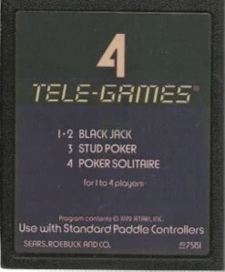 Atari A26 Poker Plus - Sears / TeleGames Picture Or Text Label