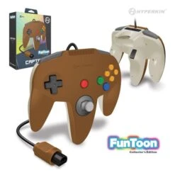 NINTENDO N64 Controller (3rd) Captain Premium Controller For N64 - Hyperkin - FunToon - Hero BROWN - NEW