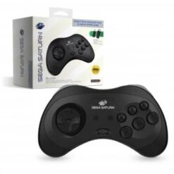 SAT Controller (1st) SEGA Retrobit - Wireless 2.4G - With SAT And PC USB Adapters Included - Black - NEW