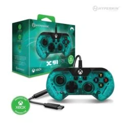 Xbox XSX XB1 PC USB Controller (3rd) Hyperkin X91 Retro Style Controller - NEW - ICE Green