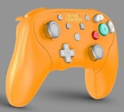 GC Wii WiiU NS PC - Wireless Controller (3rd) NEW - Battler GC - Retrofighters - Gamecube - Standard Gamecube Dual Analog Layout - Orange - NEW